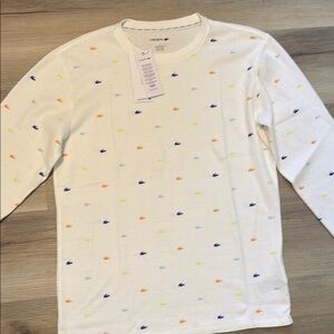 Lacoste White thermal with Colorful Crocodile Pattern